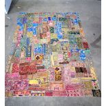 An Indian patchwork wall hanging 220 x 170 cm