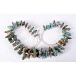A LARGE TURQUOISE AND BEAD NECKLACE. 90cm long