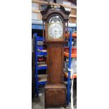 A Thomas Lanson Kighley wooden grandfather clock 228 x 51 cm