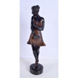 A large bronze of a female dancer 44cm