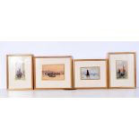 A collection of small framed watercolours depicting 19th Century sailing boats largest 11 x 17 cm (4