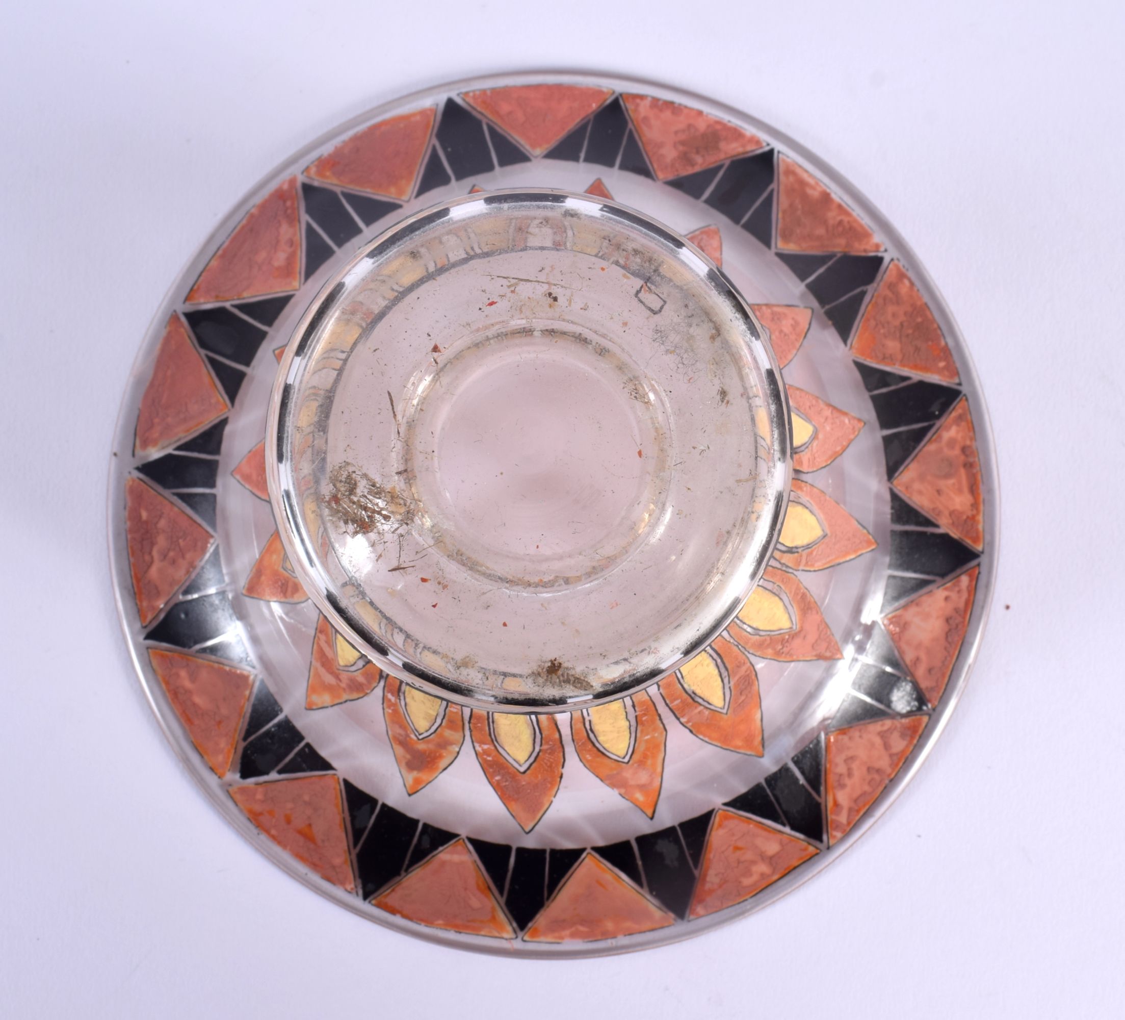 AN ART DECO FRENCH ENAMELLED GLASS BOWL. 18 cm diameter. - Bild 4 aus 5