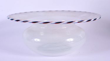 A FINE ITALIAN SWIRLING GLASS VASE possibly Vennini. 20 cm diameter.