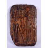 A CARVED EGYPTIAN PHARAOH PLAQUE After the Antiquity. 24 cm x 18 cm.