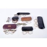 ANTIQUE SPECTACLES. Largest 13 cm x 13 cm. (8)