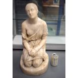 A GOOD 19TH CENTURY ITALIAN CARVED MARBLE FIGURE OF A FEMALE La Fiducia In Dio, After Lorenzo Bartol