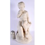 A LARGE 19TH CENTURY ENGLISH COPELAND PARIAN WARE FIGURE OF MASTER TOM modelled sucking his thumb. 5