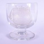 AN ANTIQUE MARITIME GLASS RUMMER. 11 cm x 9 cm.