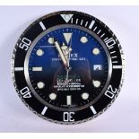 A ROLEX SHOP DISPLAY ADVERTISING WALL CLOCK. 33 cm diameter.