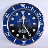 A ROLEX SHOP DISPLAY ADVERTISING WALL CLOCK. 33 cm diameter.