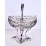 AN ANTIQUE CONTINENTAL NEO CLASSICAL SILVER BASKET. 231 grams. 14 cm x 12.5 cm.