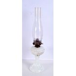 A antique pressed glass oil lamp 46 cm.