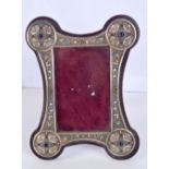 A CONTINENTAL SILVER GILT JEWELLED PHOTOGRAPH FRAME. 632 grams. 24 cm x 18 cm.