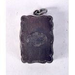 A VICTORIAN SILVER VESTA CASE BY ALFRED TAYLOR. Hallmarked Birmingham 1864, 3.2cm x 1.9cm x 0.7cm,