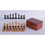 AN ANTIQUE F H AYRES TOURNAMENT CHESS SET. Largest 8.5 cm high. (qty)