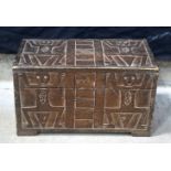 An African Tribal carved wood lidded box 23 x 40 x 22 cm.