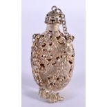 A CHINESE WHITE METAL SILVER SCENT BOTTLE 20th Century. 73 grams. 8 cm x 5 cm.