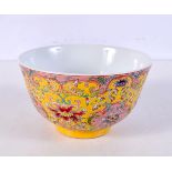 A Chinese porcelain Famille Jeune bowl decorated with birds 8 x 13 cm diameter.