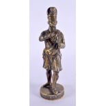 A RARE ANTIQUE PHINEAS MACLINO BRONZE CAR MASCOT. 16.5 cm high.