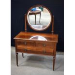 Edwardian 3 drawer dressing table with large pivoting bevelled glass 148 x 100 x 57 cm