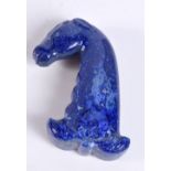 A Chinese carved Lapis Lazuli horse head dagger handle 10 cm.