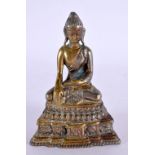 A 19TH CENTURY MIDDLE EASTERN ASIAN BRONZE BUDDHA modelled upon a stepped base. 11 cm x 6 cm.