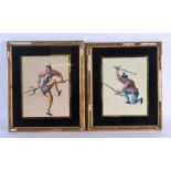 Chinese School (19th Century) Pair of Pith, Watercolours. 34 cm x 28 cm.
