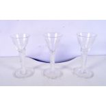 A collection of 19th Century etched cordial glasses 11 cm (3)