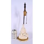 A 19TH CENTURY CHINESE BLANC DE CHINE PORCELAIN LAMP Late Qing. 41 cm high.