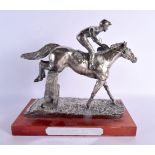 A SILVER OVERLAID VICTOR CHANDLER HORSE RACING ASCOT 2002 PRESENTATION TROPHY. 32 cm x 32 cm.