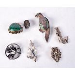 ASSORTED VINTAGE SILVER JEWELLERY. 53 grams. Largest 6.5 cm x 2.5 cm. (qty)