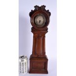 AN ANTIQUE MINIATURE GRANDFATHER CLOCK. 43 cm high.