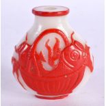 A CHINESE REPUBLICAN PERIOD PEKING GLASS SNUFF BOTTLE. 5.75 cm x 5.25 cm.