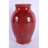 A CHARMING EUROPEAN CHINESE STYLE FLAMBE GLAZED VASE. 15 cm high.