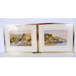 A pair of 19th/20th Century framed watercolours River and coastal scenes 26 x 35 cm (2).