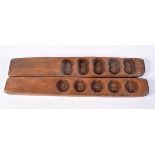 A pair of Chinese carved wood Rice pastry candy moulds 27 cm (2).