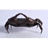 A LARGE JAPANESE BRONZE CRAB. 10.4cm x 4.4cm