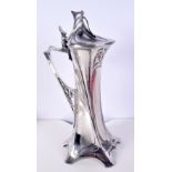 A LARGE ART NOUVEAU WMF SILVER PLATED CLARET JUG. 1366 grams. 36 cm x 15 cm.