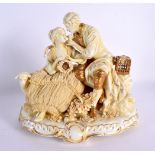 A CONTINENTAL PORCELAIN FIGURAL GROUP. 27 cm x 25 cm.