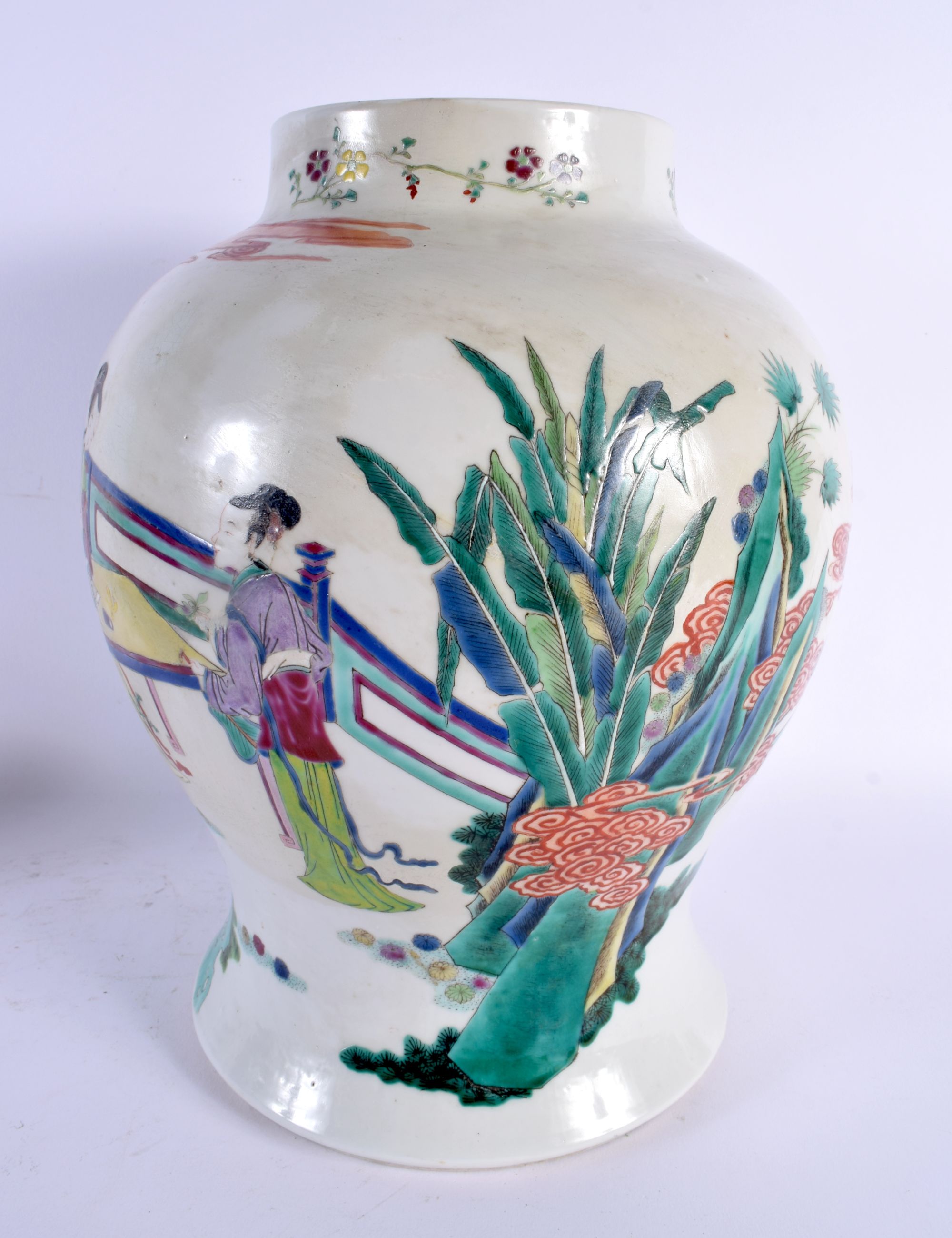 A LARGE 19TH CENTURY CHINESE FAMILLE ROSE PORCELAIN GINGER JAR bearing Kangxi marks to base. 32 cm x - Bild 2 aus 19