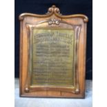 A Large bronze memorial engraved plaque dedicated to war dead of Edinburgh in the Great War mounted