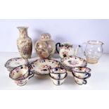 A collection of Japanese Ceramics including Mid Century Satsuma, Mortyama Tea ware and a Japanese gl