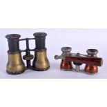 TWO PAIRS OF VINTAGE OPERA GLASSES. Largest 14 cm x 4 cm extended. (2)
