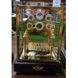 A LARGE CONTEMPORARY CONGREAVE ROLLING BALL SKELETON CLOCK. 45 cm x 25 cm.
