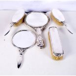 A SET OF EDWARDIAN SILVER DRESSING TABLE WARES. London 1906. 1234 grams overall. Largest 28 cm x 15