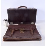 A Bell & Croydon , Wigmore Street pharmaceutical case together with a leather briefcase 26 x 46 x 20