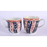 18th century Worcester early coffee cup of small size painted with the Queen Charlotte pattern and a