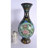 A LARGE LATE 19TH CENTURY JAPANESE MEIJI PERIOD CLOISONNE ENAMEL VASE decorated with butterflies and