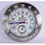 A ROLEX SHOP DISPLAY ADVERTISING WALL CLOCK. 33 cm diameter.