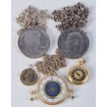 TWO COIN NECKLACES etc. (qty)